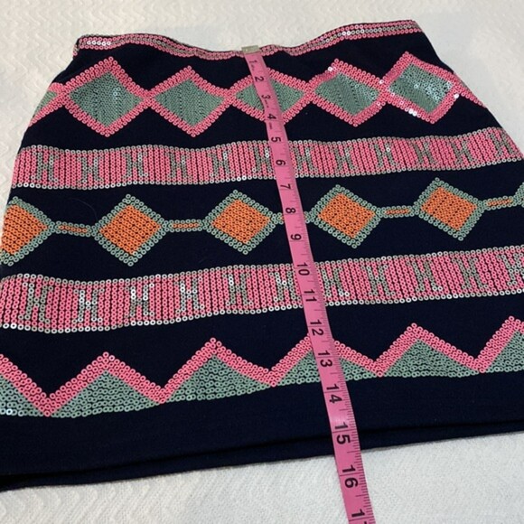 Francescas Blue Rain Sequin Mini Skirt Disco Womens Small Zip Party Club Baddie - Picture 8 of 9